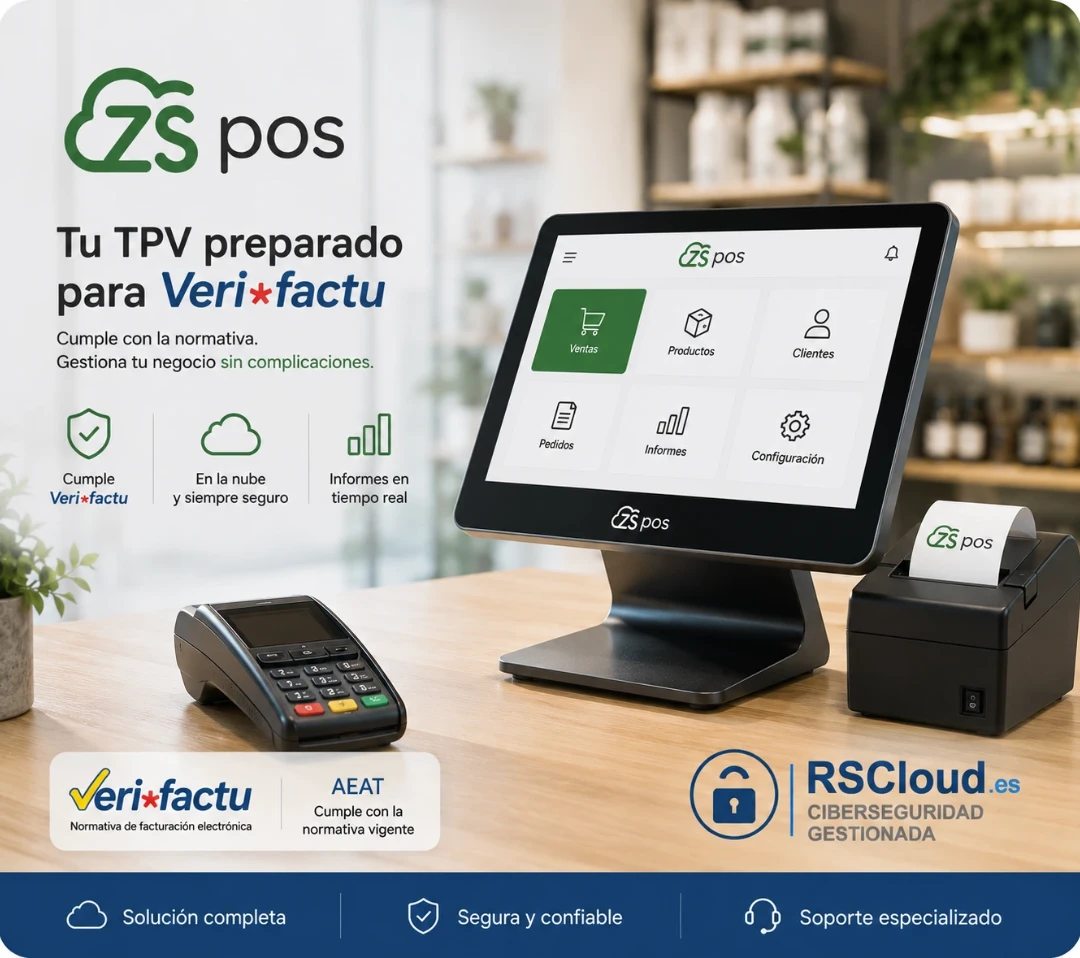 Mostrador de una tienda con el terminal de punto de venta durante el cobro